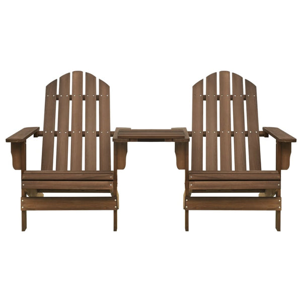Adirondack-Gartenstühle mit Tisch Massivholz Tanne Braun