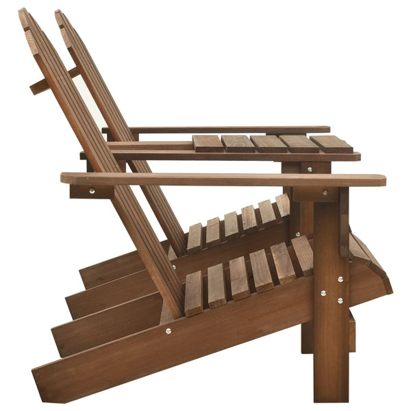 Adirondack-Gartenstühle mit Tisch Massivholz Tanne Braun