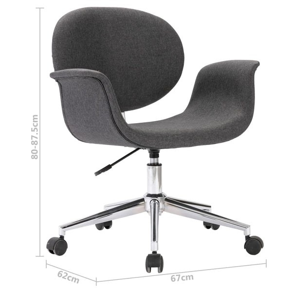vidaXL Swivel Office Chair Grey Fabric