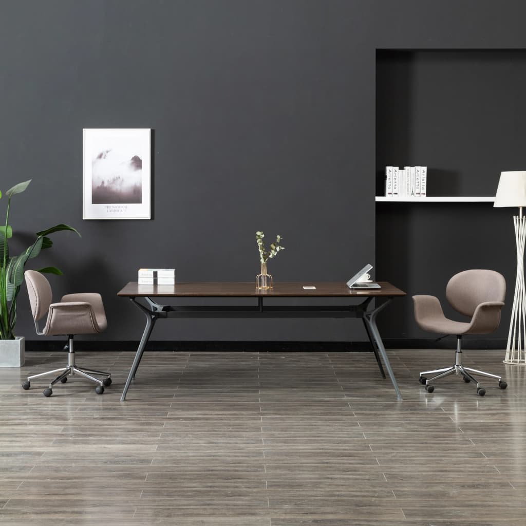 vidaXL Swivel Office Chair Taupe Fabric