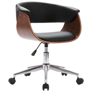 vidaXL Swivel Office Chair Black Bentwood and Faux Leather