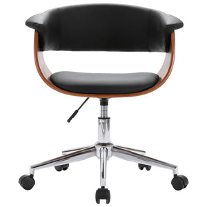 vidaXL Swivel Office Chair Black Bentwood and Faux Leather