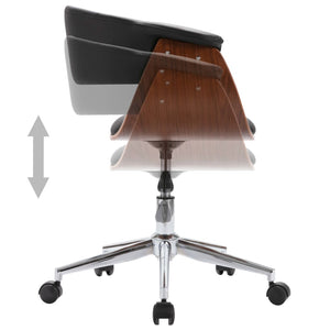 vidaXL Swivel Office Chair Black Bentwood and Faux Leather