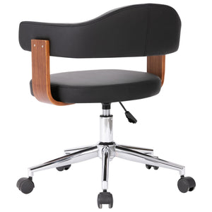 vidaXL Swivel Office Chair Black Bentwood and Faux Leather