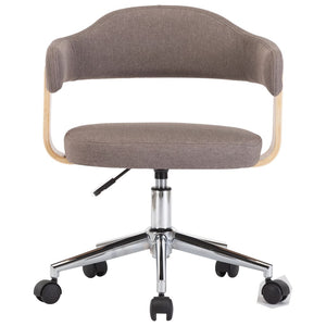 vidaXL Swivel Office Chair Taupe Bentwood and Fabric