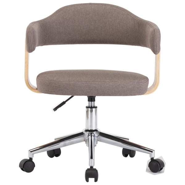 vidaXL Swivel Office Chair Taupe Bentwood and Fabric