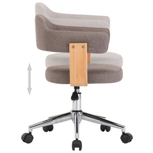 vidaXL Swivel Office Chair Taupe Bentwood and Fabric