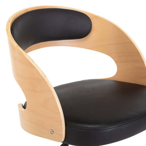 vidaXL Swivel Office Chair Black Bentwood and Faux Leather