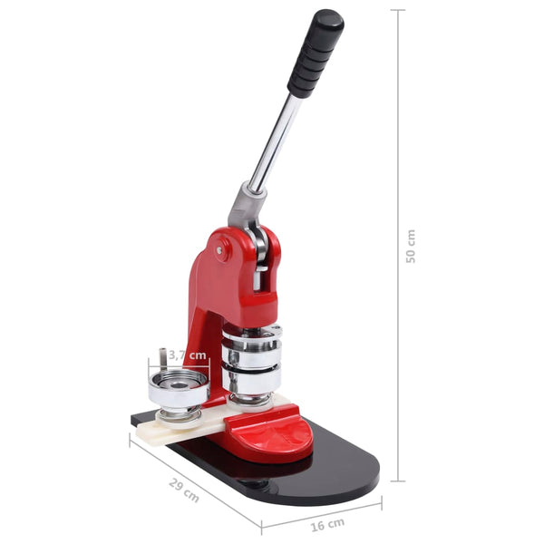 vidaXL Button Maker with Circle Cutter 37 mm