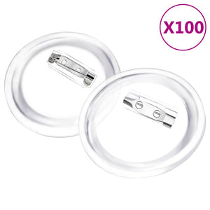 vidaXL Pin Button Set 100 pcs Acrylic 58 mm
