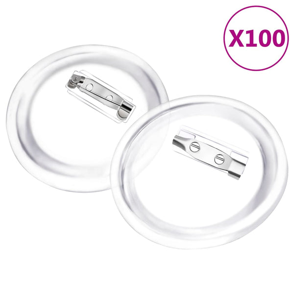 vidaXL Pin Button Set 100 pcs Acrylic 58 mm