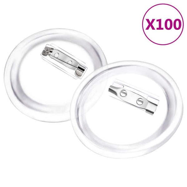vidaXL Pin Button Set 100 pcs. Acrylic 44 mm