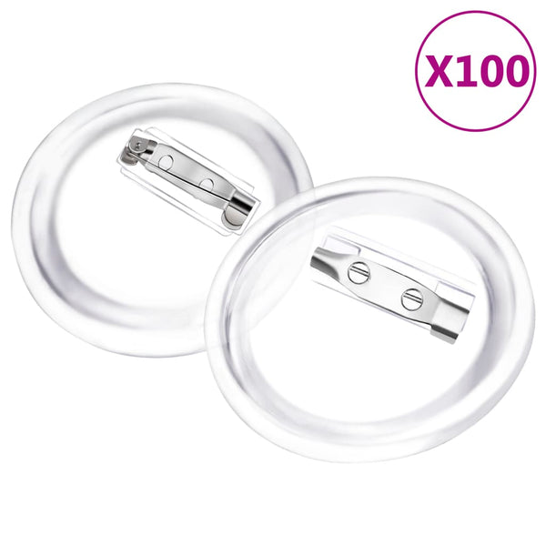 vidaXL Pin Button Set 100 pcs Acrylic 37 mm