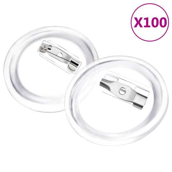 vidaXL Pin Button Set 100 pcs Acrylic 25 mm