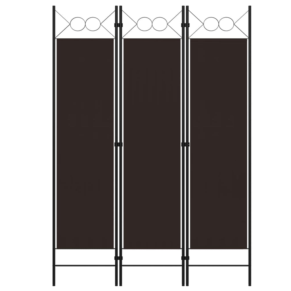 vidaXL 3-Panel Room Divider Brown 120 x 180 cm