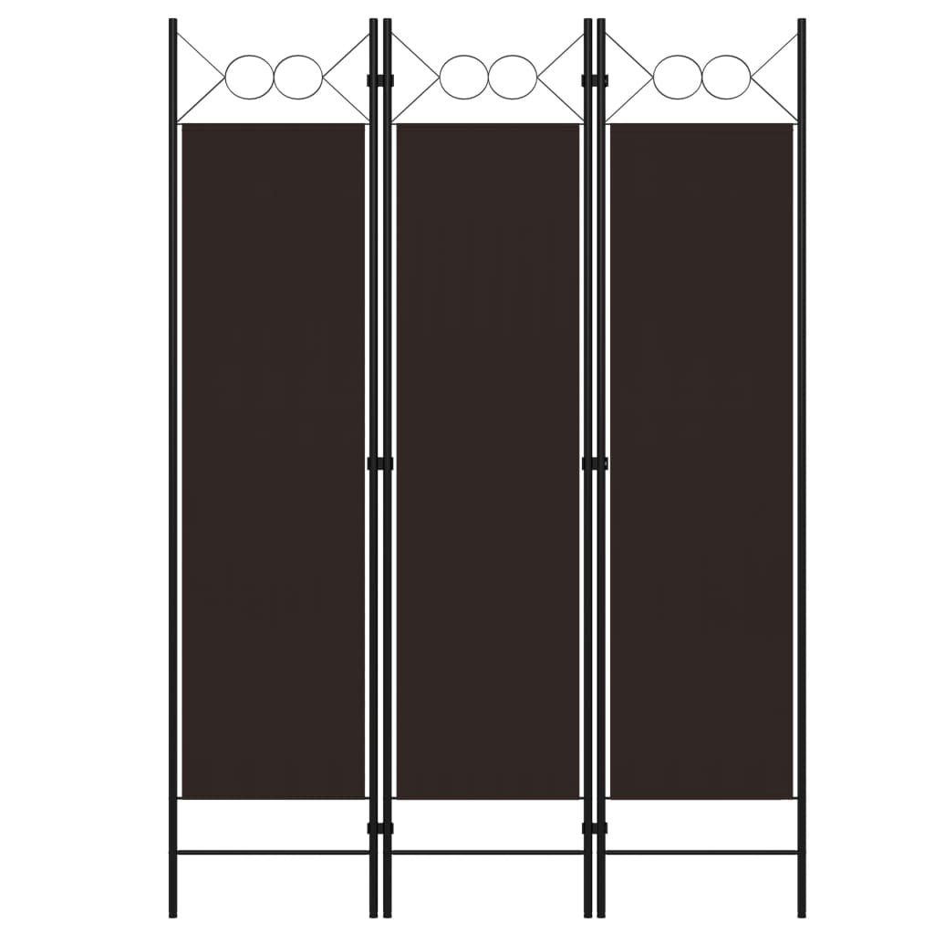 vidaXL 3-Panel Room Divider Brown 120 x 180 cm