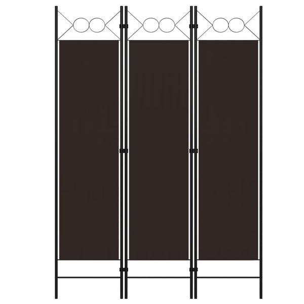 vidaXL 3-Panel Room Divider Brown 120 x 180 cm