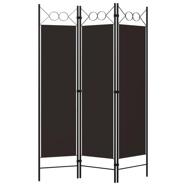 vidaXL 3-Panel Room Divider Brown 120 x 180 cm
