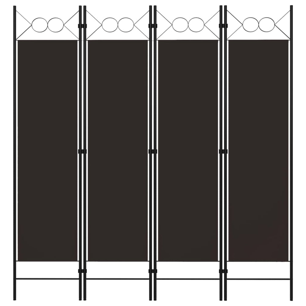 vidaXL 4-Panel Room Divider Brown 160 x 180 cm