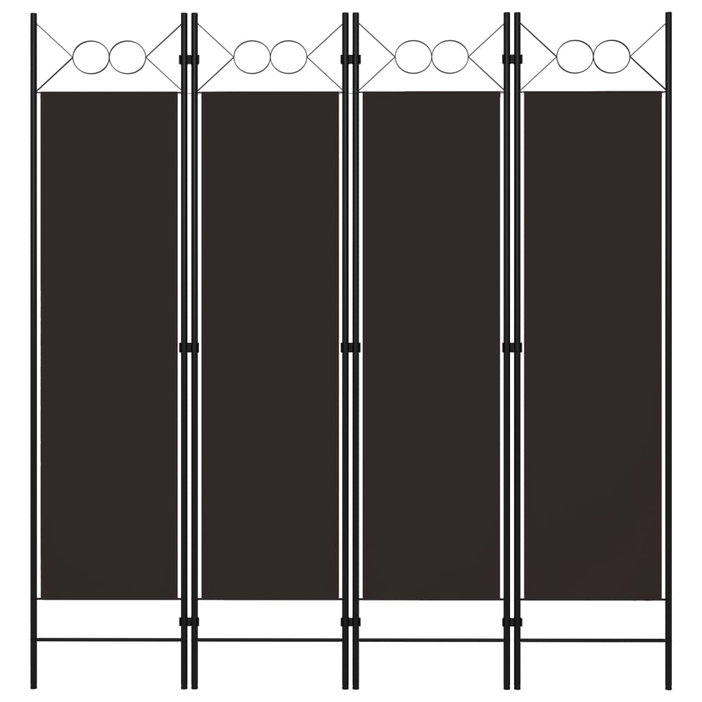 vidaXL 4-Panel Room Divider Brown 160 x 180 cm