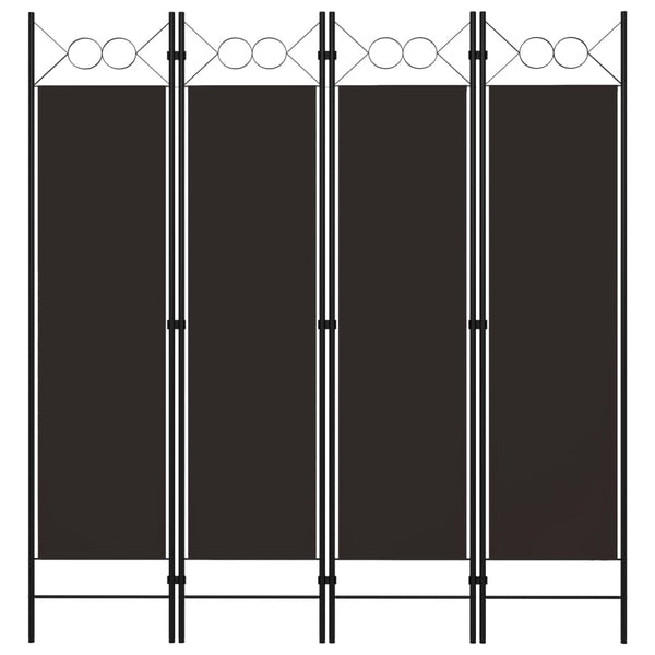 vidaXL 4-Panel Room Divider Brown 160 x 180 cm