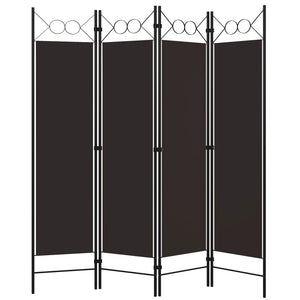 vidaXL 4-Panel Room Divider Brown 160 x 180 cm