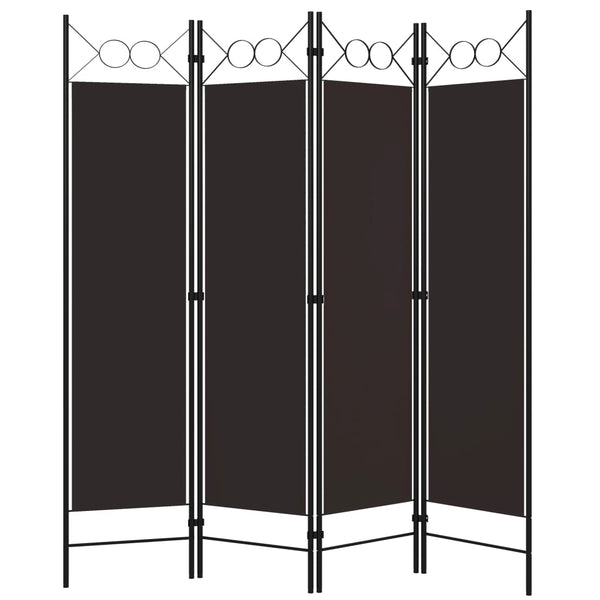 vidaXL 4-Panel Room Divider Brown 160 x 180 cm