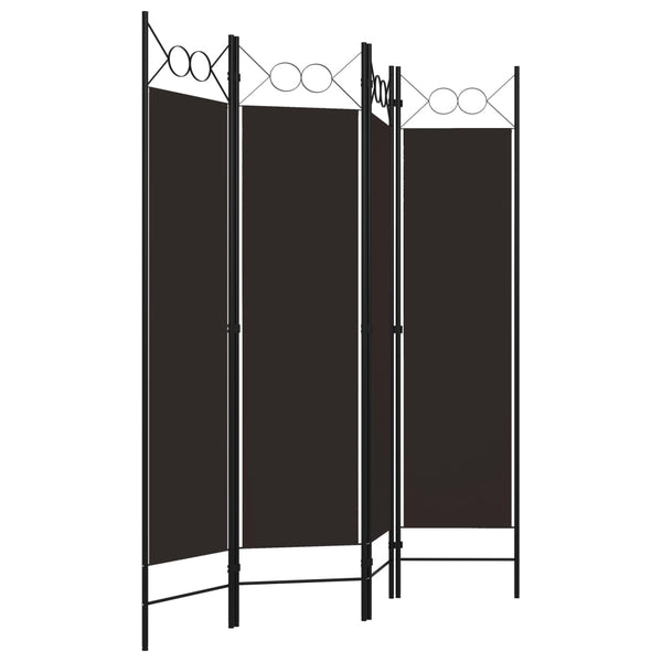 vidaXL 4-Panel Room Divider Brown 160 x 180 cm