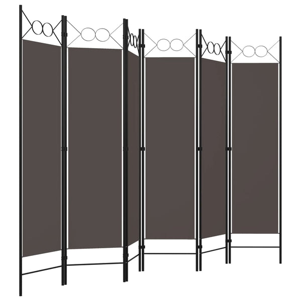 vidaXL 6-Panel Room Divider Anthracite 240 x 180 cm