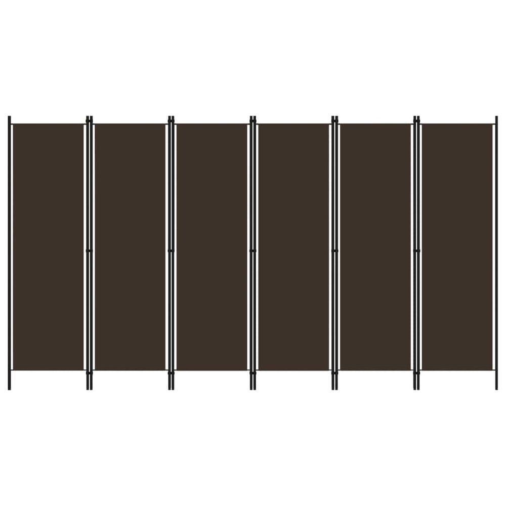 vidaXL 6-Panel Room Divider Brown 300x180 cm