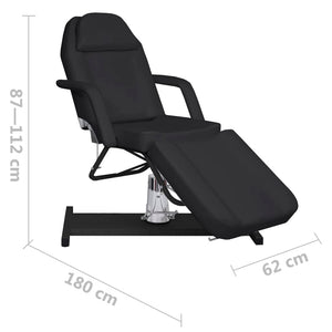 vidaXL Massage Table Black 180x62x(87-112) cm