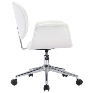 vidaXL Dining Chairs 2 pcs Swivel White Faux Leather