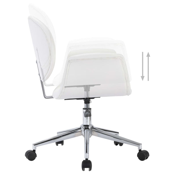 vidaXL Dining Chairs 2 pcs Swivel White Faux Leather