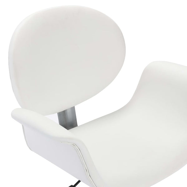 vidaXL Dining Chairs 2 pcs Swivel White Faux Leather