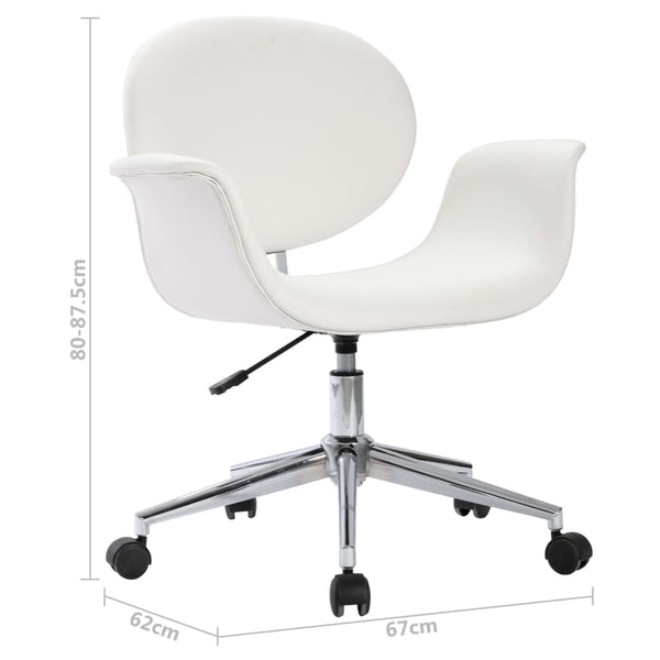 vidaXL Dining Chairs 2 pcs Swivel White Faux Leather
