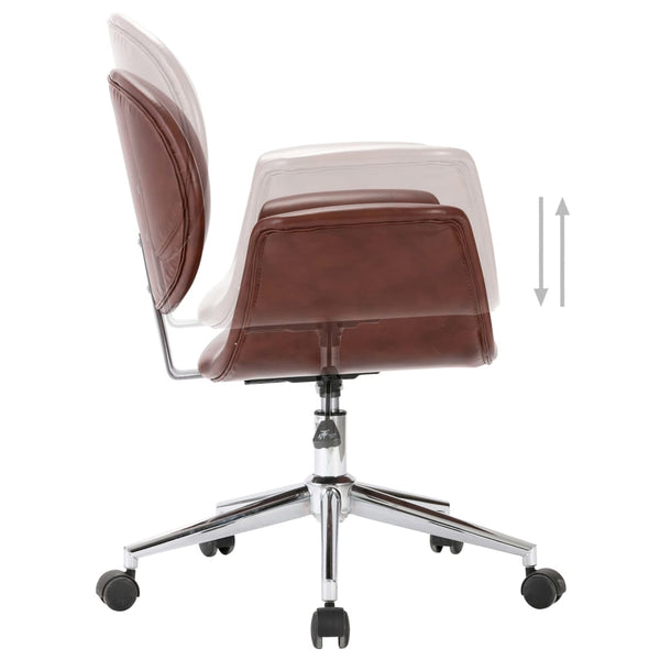 vidaXL Swivel Dining Chairs 6 pcs Faux Leather Brown