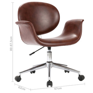vidaXL Swivel Dining Chairs 6 pcs Faux Leather Brown