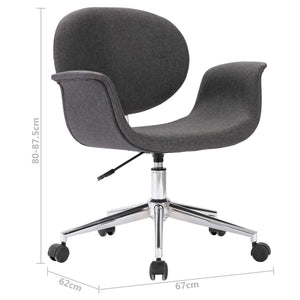 vidaXL Dining Chairs 2 pcs Swivel Grey Fabric