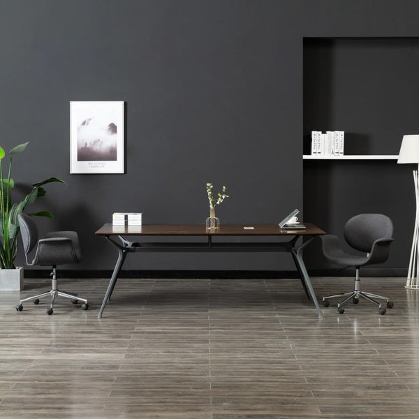 vidaXL Dining Chairs 2 pcs Swivel Grey Fabric