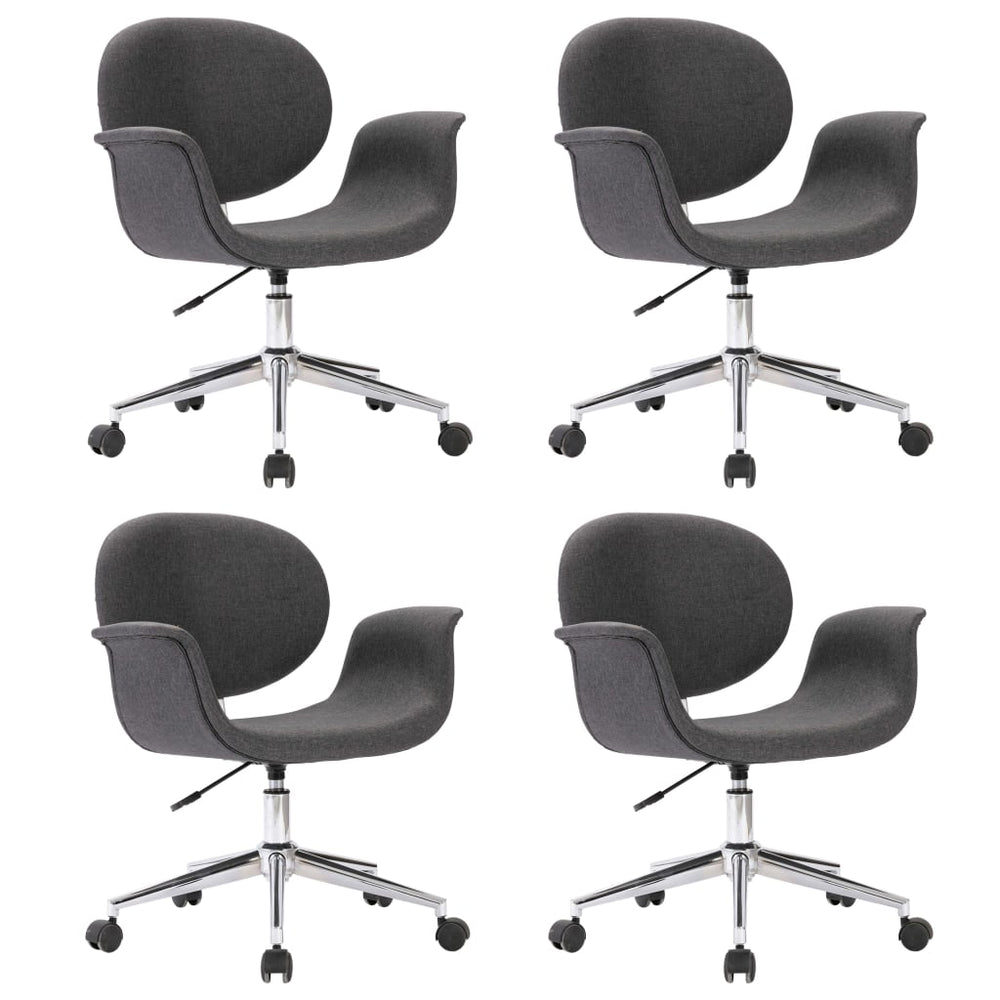vidaXL Swivel Dining Chairs 4 pcs Grey Fabric