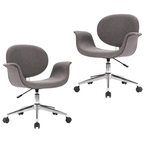 vidaXL Swivel Dining Chairs 2 pcs Grey Fabric
