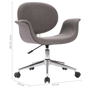 vidaXL Swivel Dining Chairs 2 pcs Grey Fabric
