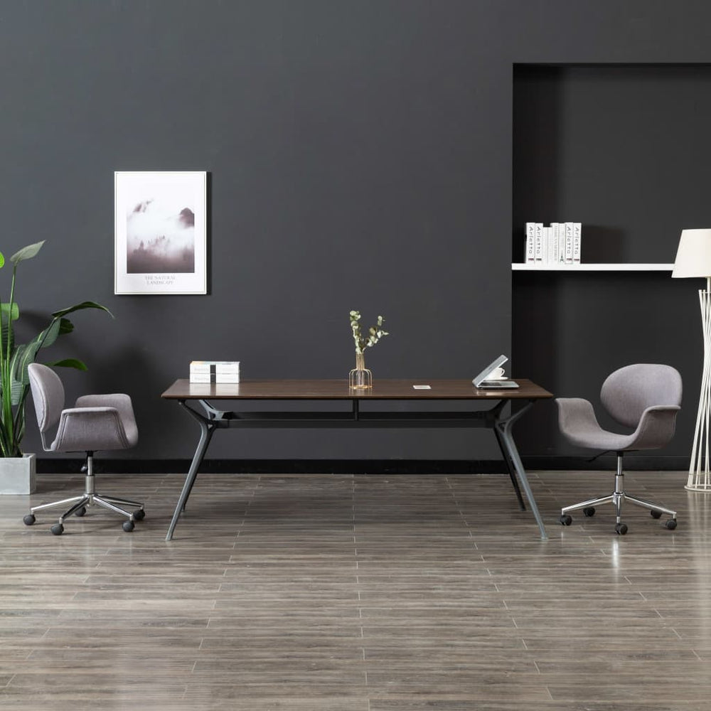 vidaXL Swivel Dining Chairs 2 pcs Grey Fabric