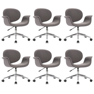 vidaXL Swivel Dining Chairs 6 pcs Grey Fabric