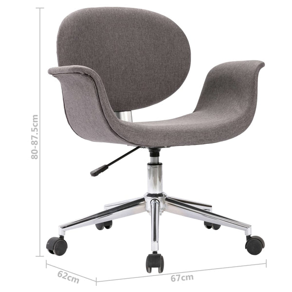 vidaXL Swivel Dining Chairs 6 pcs Grey Fabric
