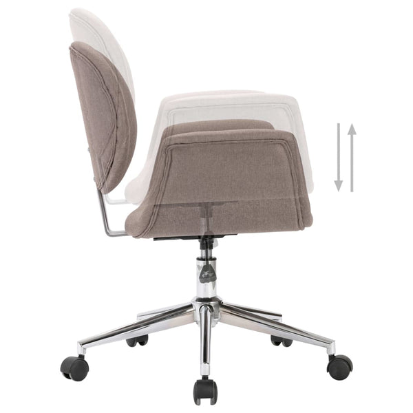 vidaXL Dining Chairs 2 pcs Swivel Taupe Fabric