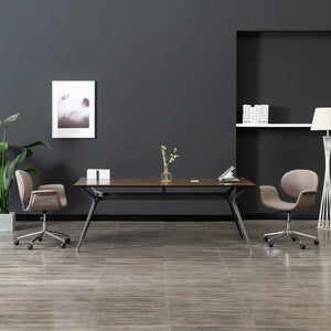 vidaXL Dining Chairs 2 pcs Swivel Taupe Fabric