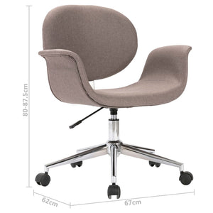 vidaXL Swivel Dining Chairs 6 pcs Taupe Fabric