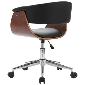 vidaXL Dining Chairs 4 pcs Swivel Black Faux Leather