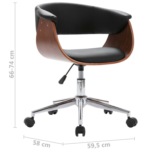 vidaXL Dining Chairs 6 pcs Swivel Black Faux Leather